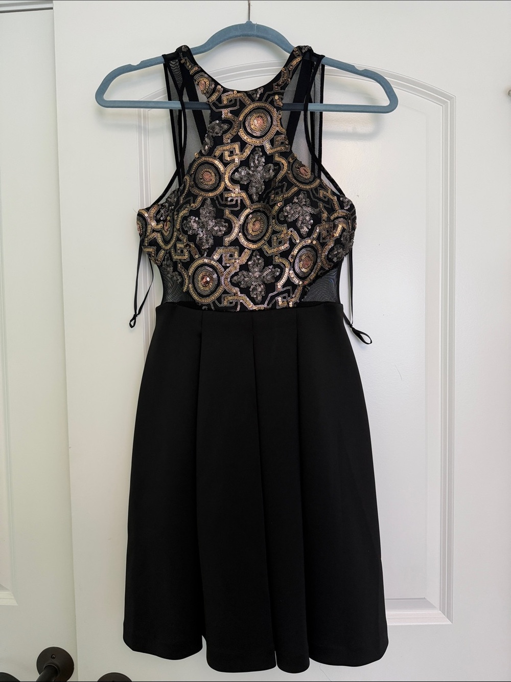 ✨open to offers✨  Black Dress with Gold Embellished Bodice